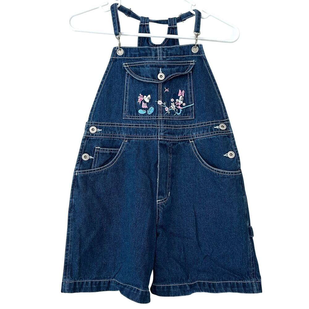 Vintage Disney Mickey Unlimited overalls shortalls shorts bibs Minnie Y2K 8